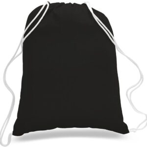 TBF 12 Pack Bulk Cotton Canvas Drawstring Backpack Bags (14″ W x 18″ H) -…
