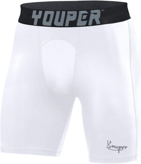 Youper Adult Athletic Supporter Underwear, Elite Compression Shorts w/Cup Pocket for…