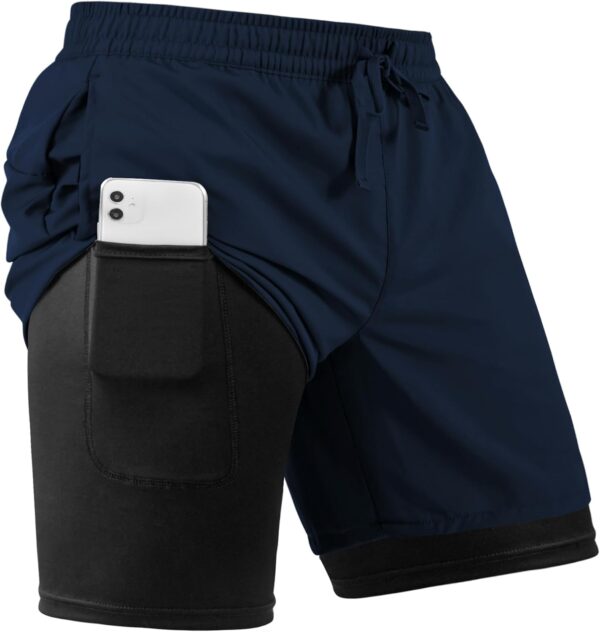 Men’s 2 in 1 Athletic Quick Dry Shorts,Running Lightweight,Sweat Wicking Gym Workout…