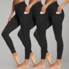 3 Packs Leggings with Pockets for Women, Soft High Waisted Tummy Control…