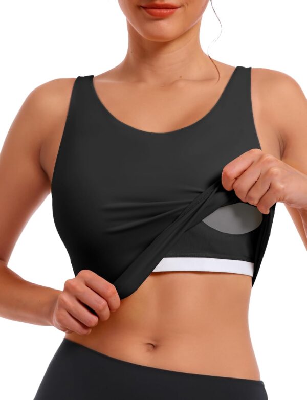 Sports Bras for Women, Supportive Longline High Neck Sports Bra Push Up…