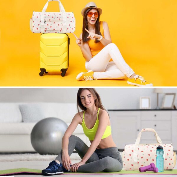 Gym Travel Duffle Bag for Girls – Gymnastics Sports Dance Bag with Shoe…
