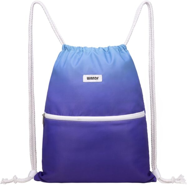 WANDF Drawstring Backpack String Bag Sackpack Cinch Water Resistant Nylon…