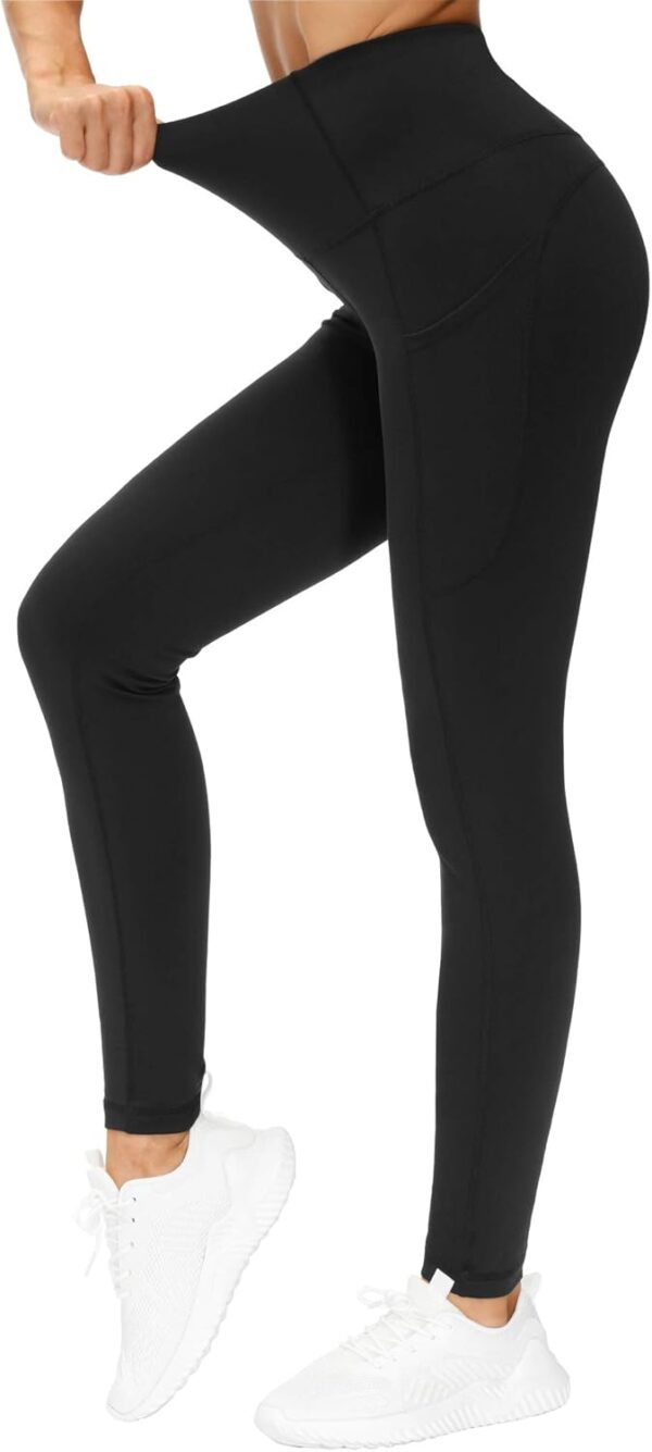 THE GYM PEOPLE Thick High Waist Yoga Pants with Pockets, Tummy Control…