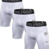 Mens Compression Shorts with Pocket 1/3 Pack- Running Athletic Workout Underwear...