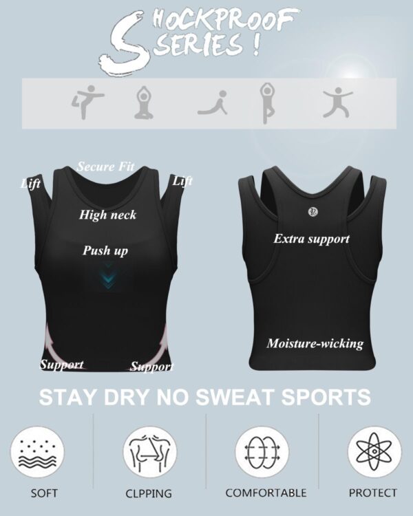 RUNNING GIRL Sports Bras for Women High Impact Seamless Ribbed Longline High…