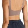 LASLULU Sexy Sports Bras for Women Scoop Neck Sleeveless Padded Bra Workout…
