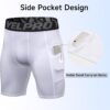 Mens Compression Shorts with Pocket 1/3 Pack- Running Athletic Workout Underwear…