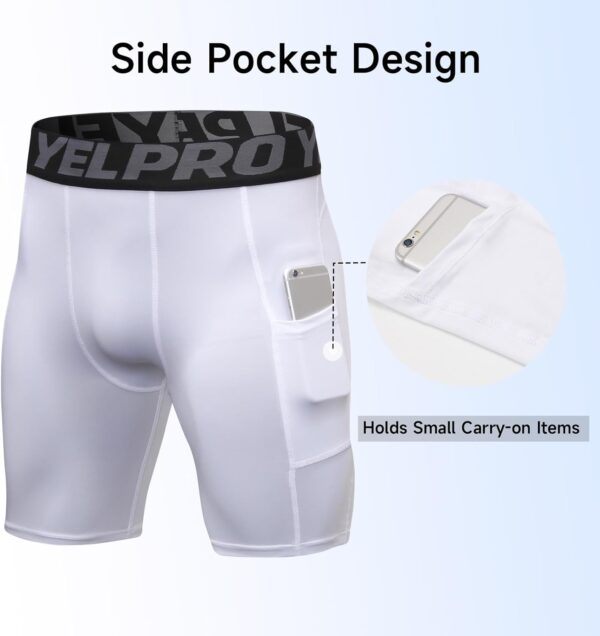 Mens Compression Shorts with Pocket 1/3 Pack- Running Athletic Workout Underwear…