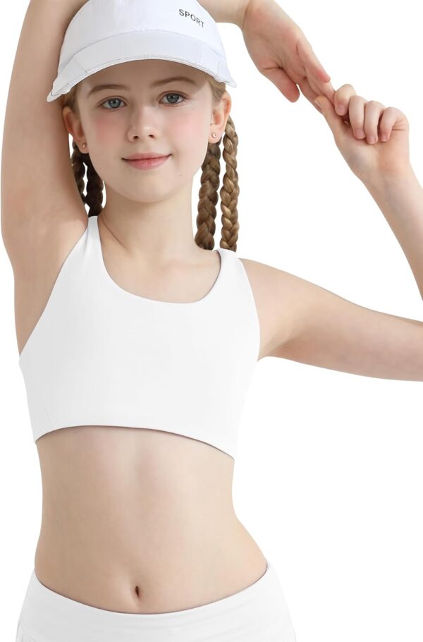Girls Sports Bra 8-10 Racerback Training Bras for Girls Scoop Neck for Teens…