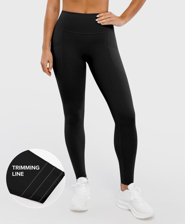 BRXL No Front Seam 25″ Womens High Waisted Leggings Buttery Soft Adjustable…