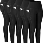 CHRLEISURE Leggings with Pockets for Women, High Waisted Tummy Control...