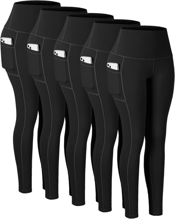 CHRLEISURE Leggings with Pockets for Women, High Waisted Tummy Control…