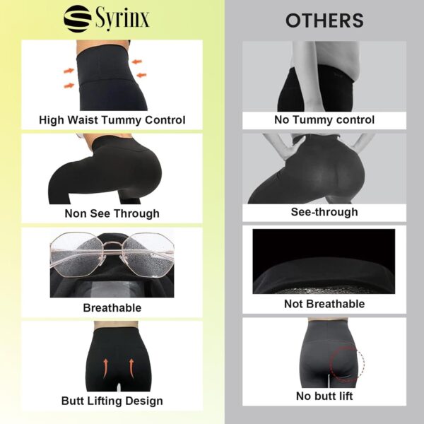 Syrinx 7 Pack Leggings for Women – High Waisted Tummy Control Soft Yoga…