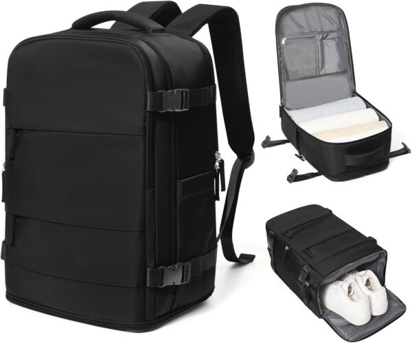coowoz Travel Backpack Carry On for Women Man Black Gym Backpack with Laptop…