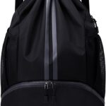 HUA ANGEL Waterproof Drawstring Backpack Lightweight Nylon Gym Bag with Shoe...