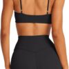 LASLULU Womens Adjustable Spaghetti Straps Sports Bra Square Neck Wireless…