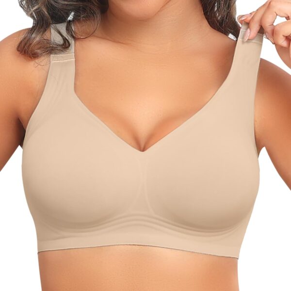 PoseFree Womens Seamless Wireless Supportive Bra Push Up Comfort Soft No…