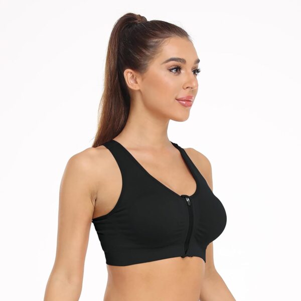 Women’s Zip Front Sports Bra Wireless Post-Surgery Bra Active Yoga Sports Bras