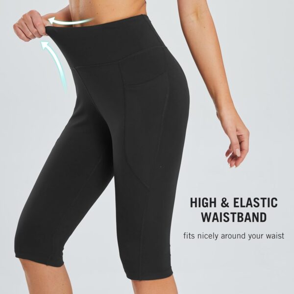 baleaf Women’s Capri Leggings with Pockets High Waisted Knee Length Capris…