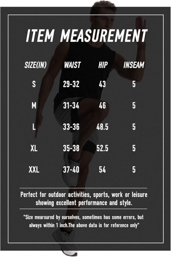 Aolesy Men’s Gym Shorts with Liner – 5 Lightweight Running Shorts Mesh Workout…