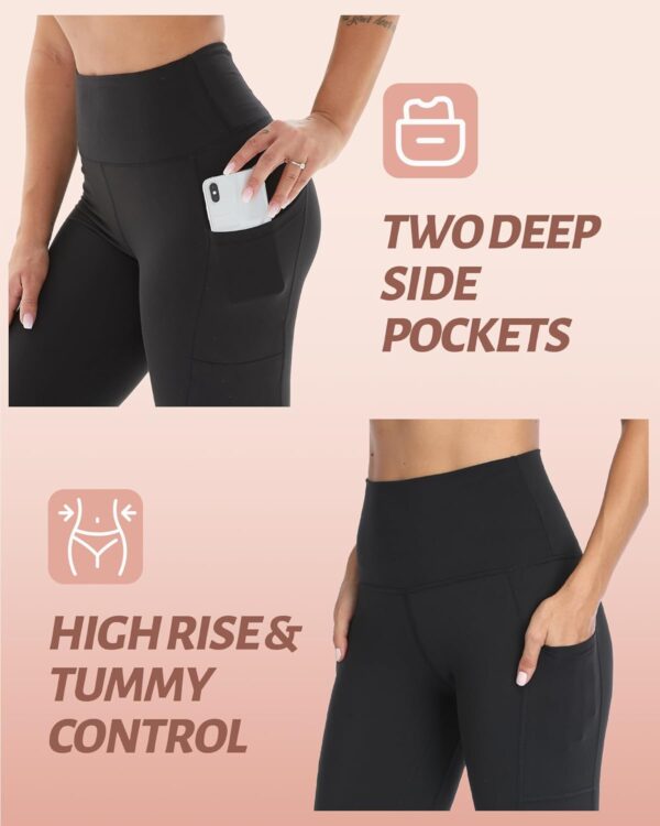 NexiEpoch 4 Pack Leggings for Women with Pockets- High Waisted Tummy Control…