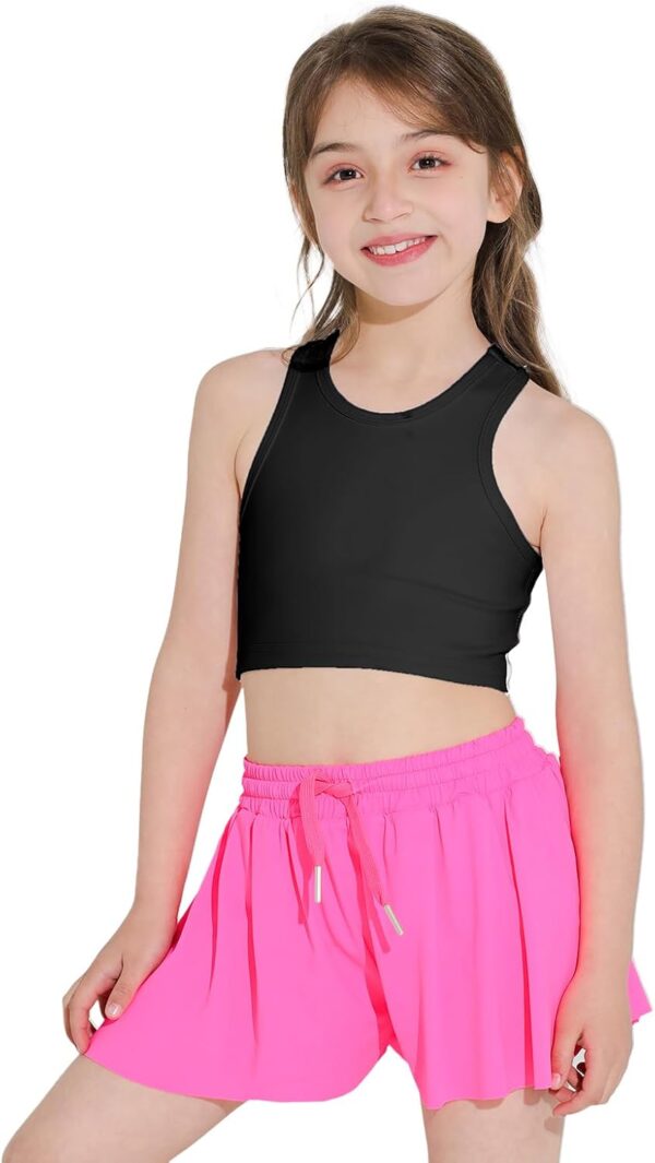 Girls Sports Bra Athletic Training Tank Tops Sleeveless Racerback Crop Tops…