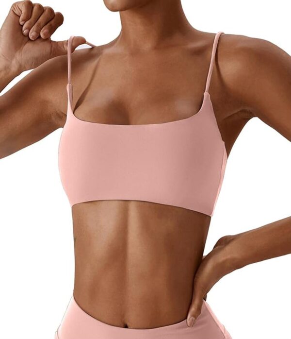Comper Women’s Sports Bras Wirefree Racerback Workout Bras Sexy Thin Straps…