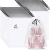 20 Pack Shoe Bags for Travel, 15.7" x 11.8" Clear Travel Shoe Bags for...