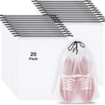 20 Pack Shoe Bags for Travel, 15.7" x 11.8" Clear Travel Shoe Bags for...