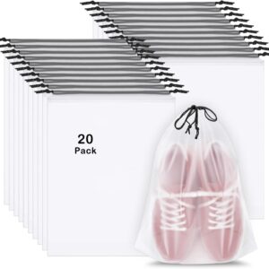 20 Pack Shoe Bags for Travel, 15.7″ x 11.8″ Clear Travel Shoe Bags for…