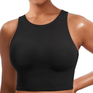 Sports Bras for Women, Supportive Longline High Neck Sports Bra Push Up…