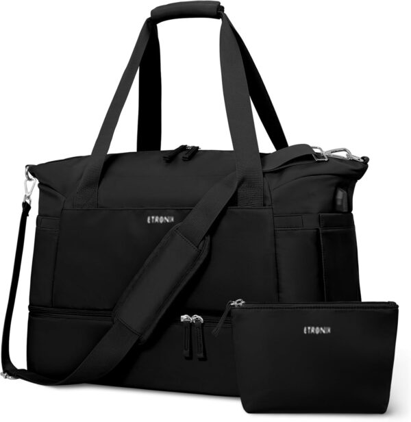 ETRONIK Gym Bag for Women, Personal Item Travel Bag with Shoes Compartment,…
