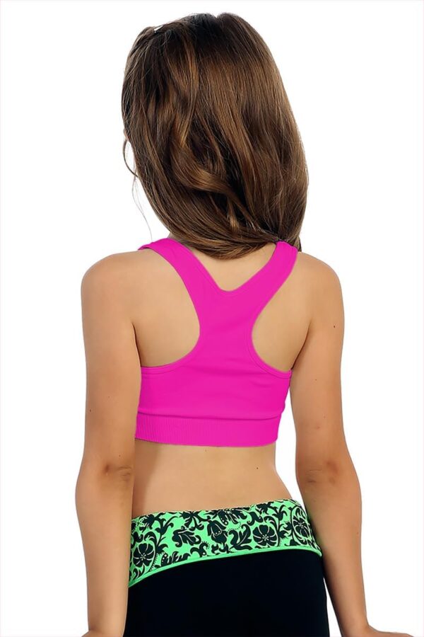Kurve Girls Stretchy Crop Racerback Undershirt Training Sports Bra, UV…
