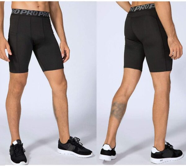 Men’s Compression Shorts with Pocket Baseball Athletic Gym Yoga Shorts Cool Dry…