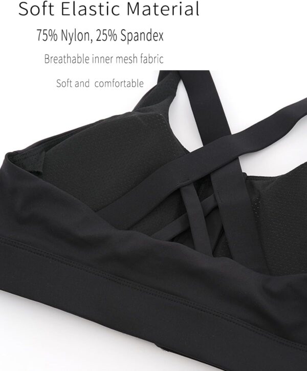 Zip Front Sports Bras for Women High Support Padded Push Up Strappy Back…
