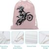 Dirt Bike Motocross USA Flag Drawstring Backpack Gym Bag Pull String Sport…