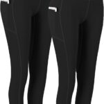 Fengbay 2 Pack High Waist Yoga Pants, Pocket Yoga Pants Tummy Control...