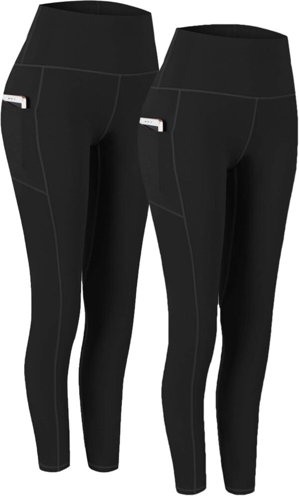 Fengbay 2 Pack High Waist Yoga Pants, Pocket Yoga Pants Tummy Control…