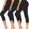 GAYHAY 3 Pack Capri Leggings for Women - Stretch Tummy Control Yoga Pants...