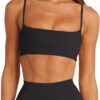 LASLULU Womens Adjustable Spaghetti Straps Sports Bra Square Neck Wireless...