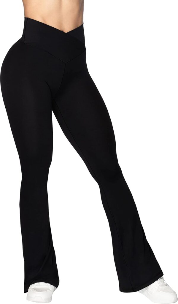 Sunzel Flare Leggings, Crossover Yoga Pants with Tummy Control, High-Waisted…