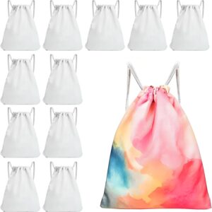 12 Pcs Tie Dye Drawstring Bags White Sublimation Blank Backpack Drawstring…