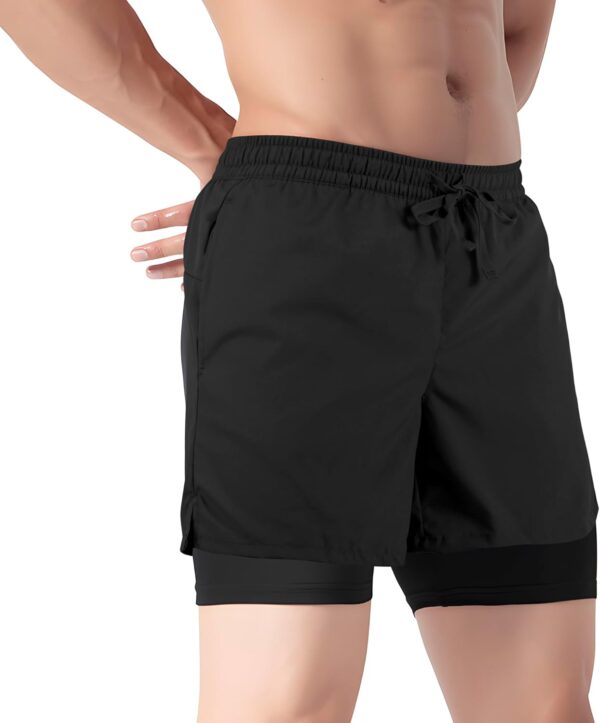 Men’s 2 in 1 Athletic Quick Dry Shorts,Running Lightweight,Sweat Wicking Gym Workout…