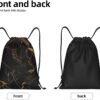 Drawstring Backpack For Women Men Waterproof Drawstring Bag Gold Black…