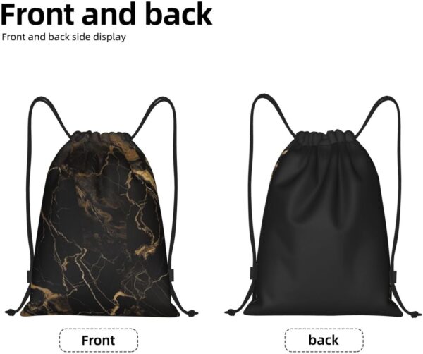 Drawstring Backpack For Women Men Waterproof Drawstring Bag Gold Black…