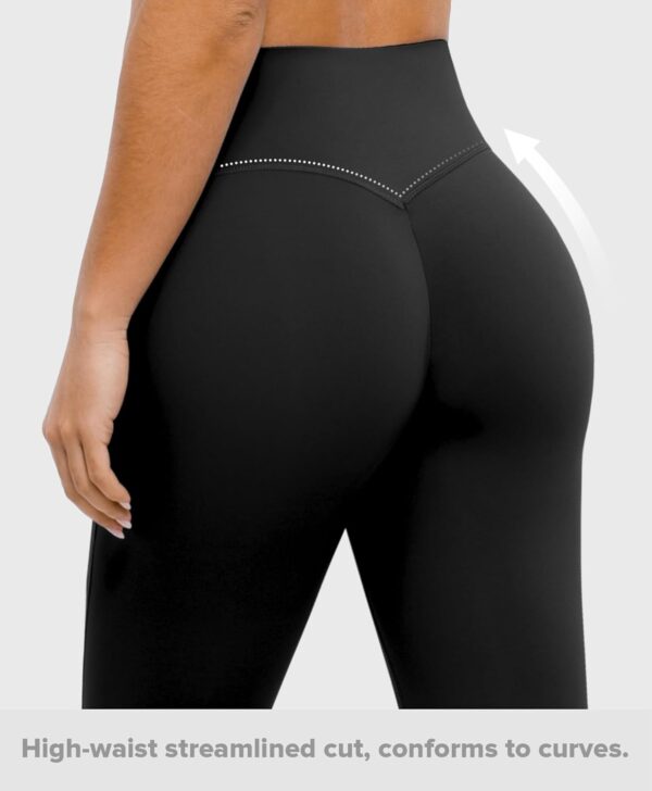 BRXL No Front Seam 25″ Womens High Waisted Leggings Buttery Soft Adjustable…