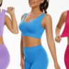 Lemef 3-Pack Seamless Sports Bra Wirefree Yoga Bra with Removable Pads for Women