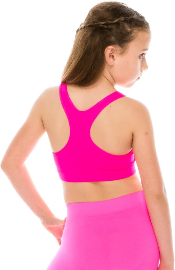 Kurve Girls Stretchy Crop Racerback Undershirt Training Sports Bra, UV…