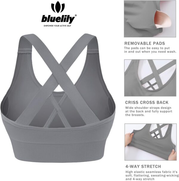 Sports Bras for Women High Impact Cross Back Strappy Bras Cropped Padded…